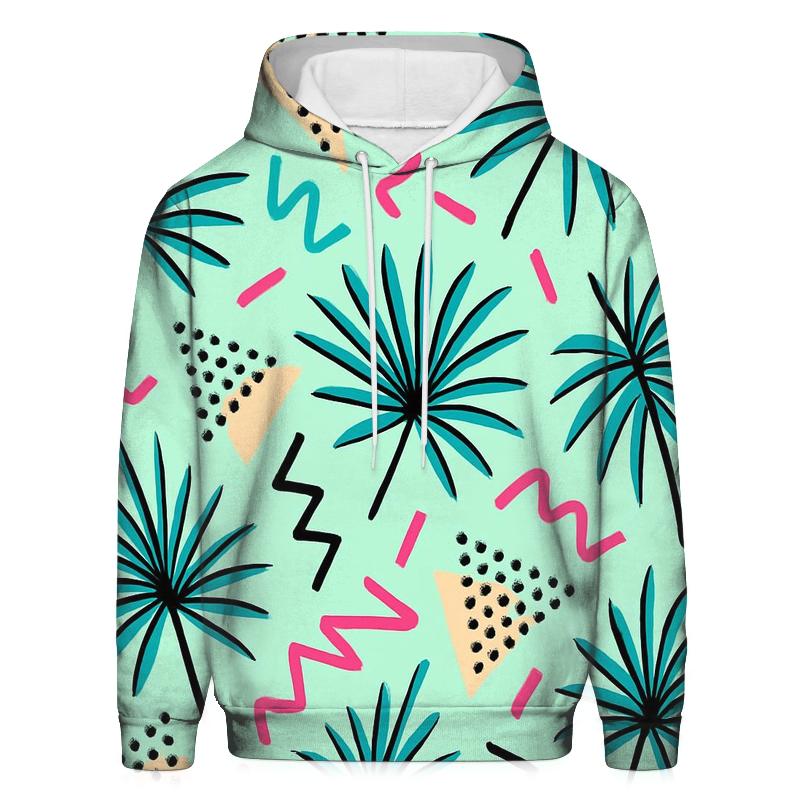 Pastel Memphis Palm Parade heavyweight hoodies