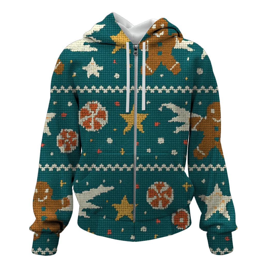 Gingerbread Comet Kitchen Scatterband Design embroidered hoodies