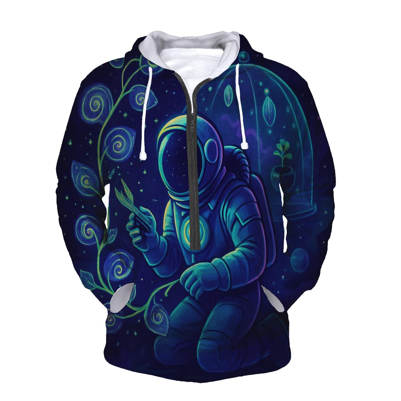 The Astral Botanist And The Nebula Greenhouse pullover hoodies