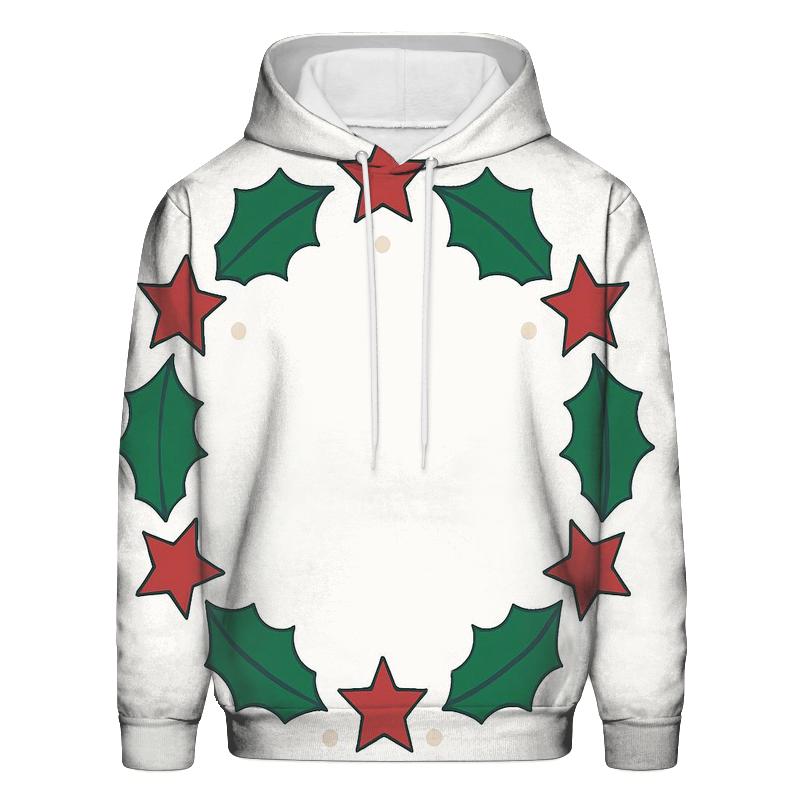 Starlit Holly Orbit Wreath pullover hoodies