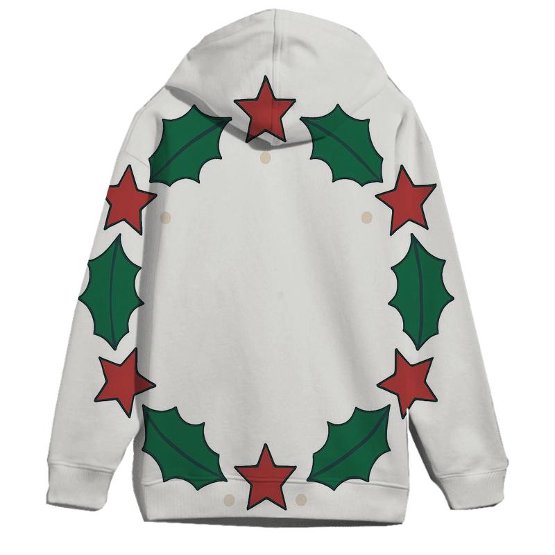 Starlit Holly Orbit Wreath pullover hoodies