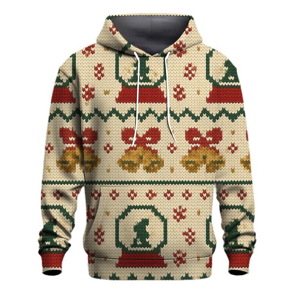 Jingle Bell Snowglobe Stripework Design hoodies fashion