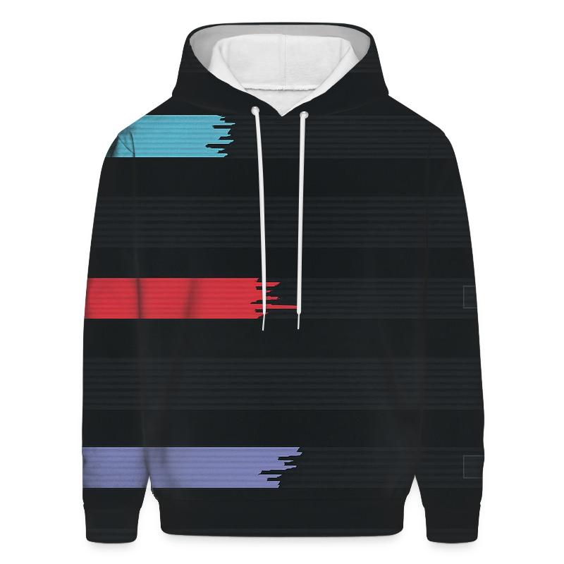 VHS Tracking Wave Stripes custom hoodies