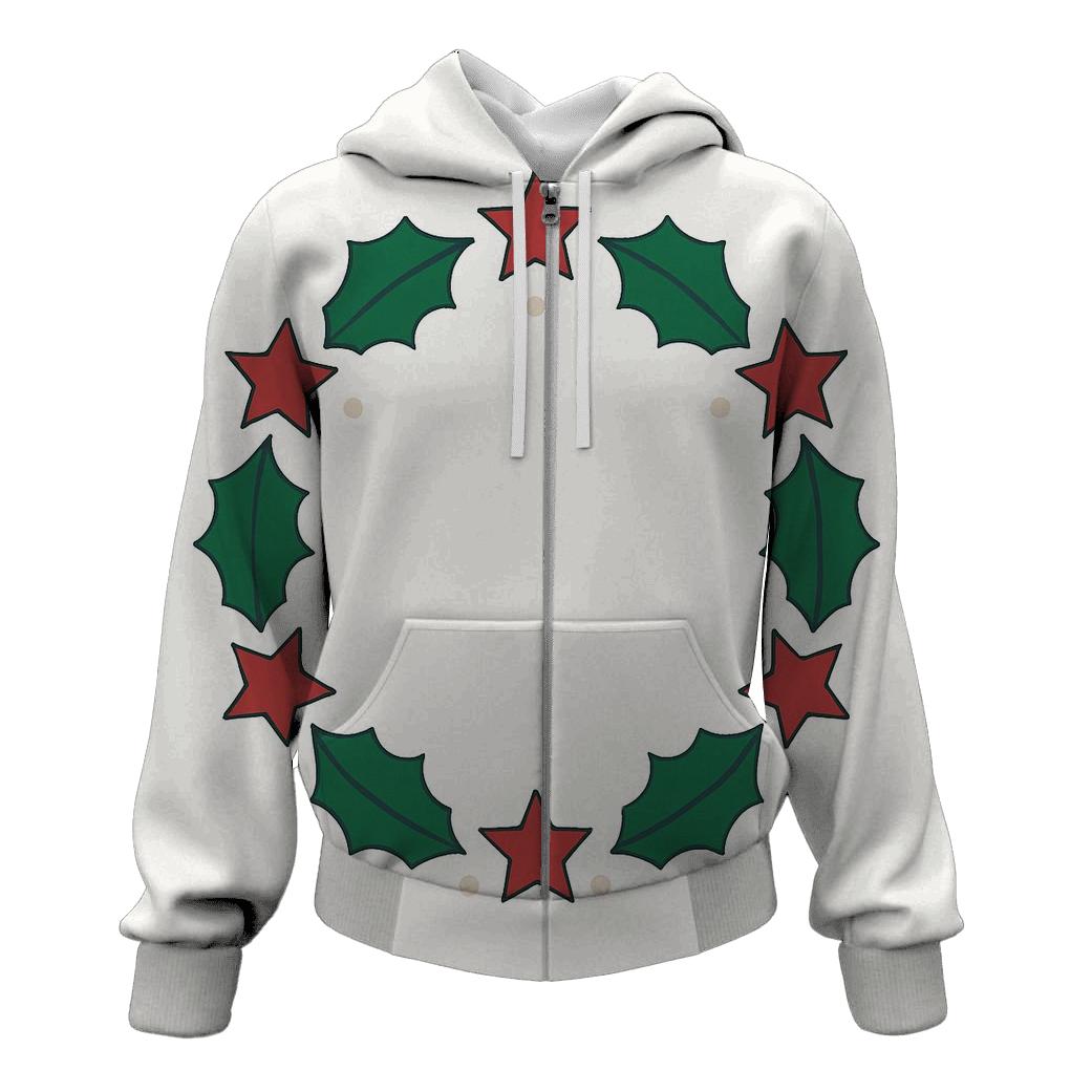 Starlit Holly Orbit Wreath graphic hoodies
