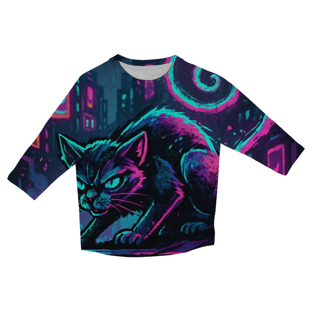 Neon Alley Coil Cat casual three quarter sleeve shirts