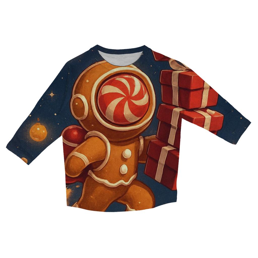 Gingerbread Astronaut Delivery Run stylish quarter sleeve tops