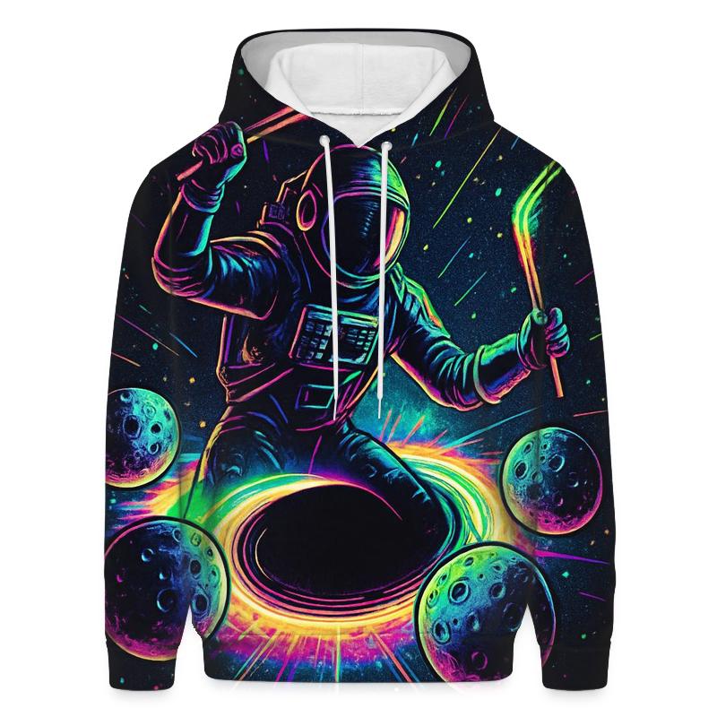 Neon Rift Drummer At The Event Horizon zip-up hoodies