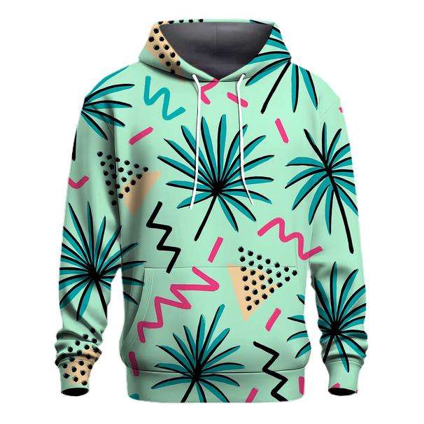 Pastel Memphis Palm Parade lightweight hoodies