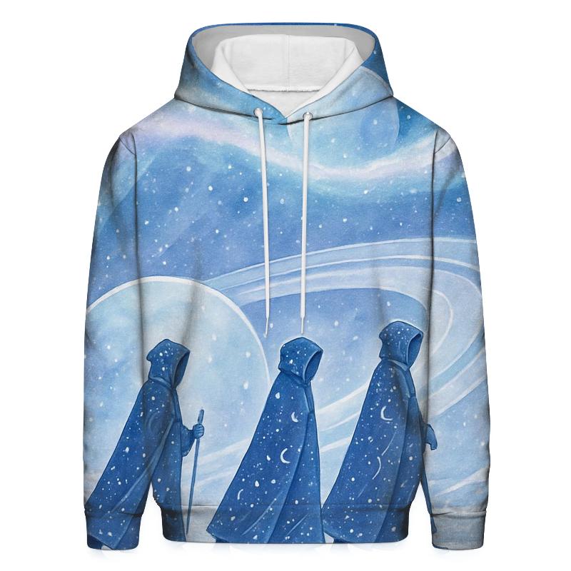 Frost Halo Caravan Under The Aurora Nebula embroidered hoodies