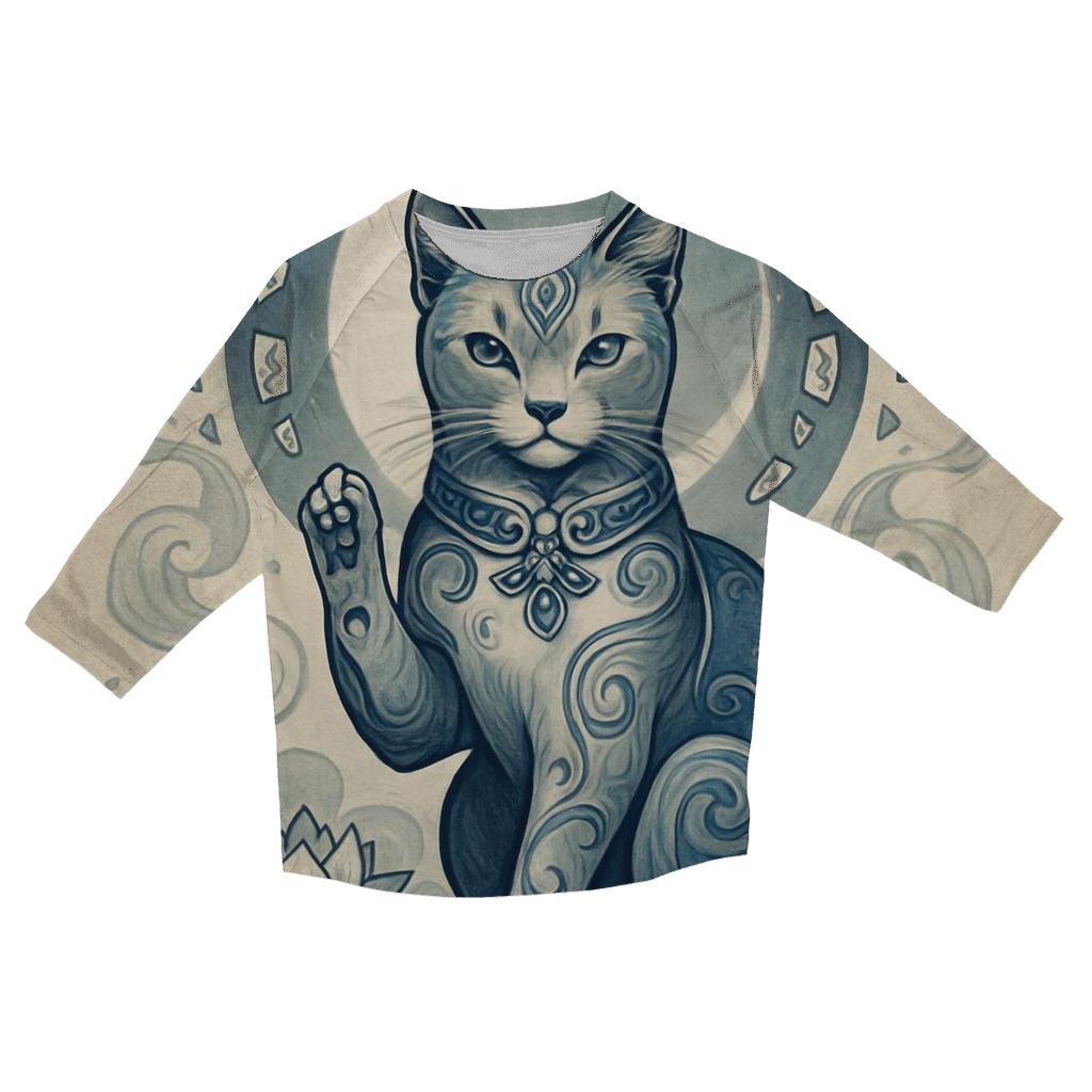 Moonlit Porcelain Guardian Cat cotton quarter sleeve shirts