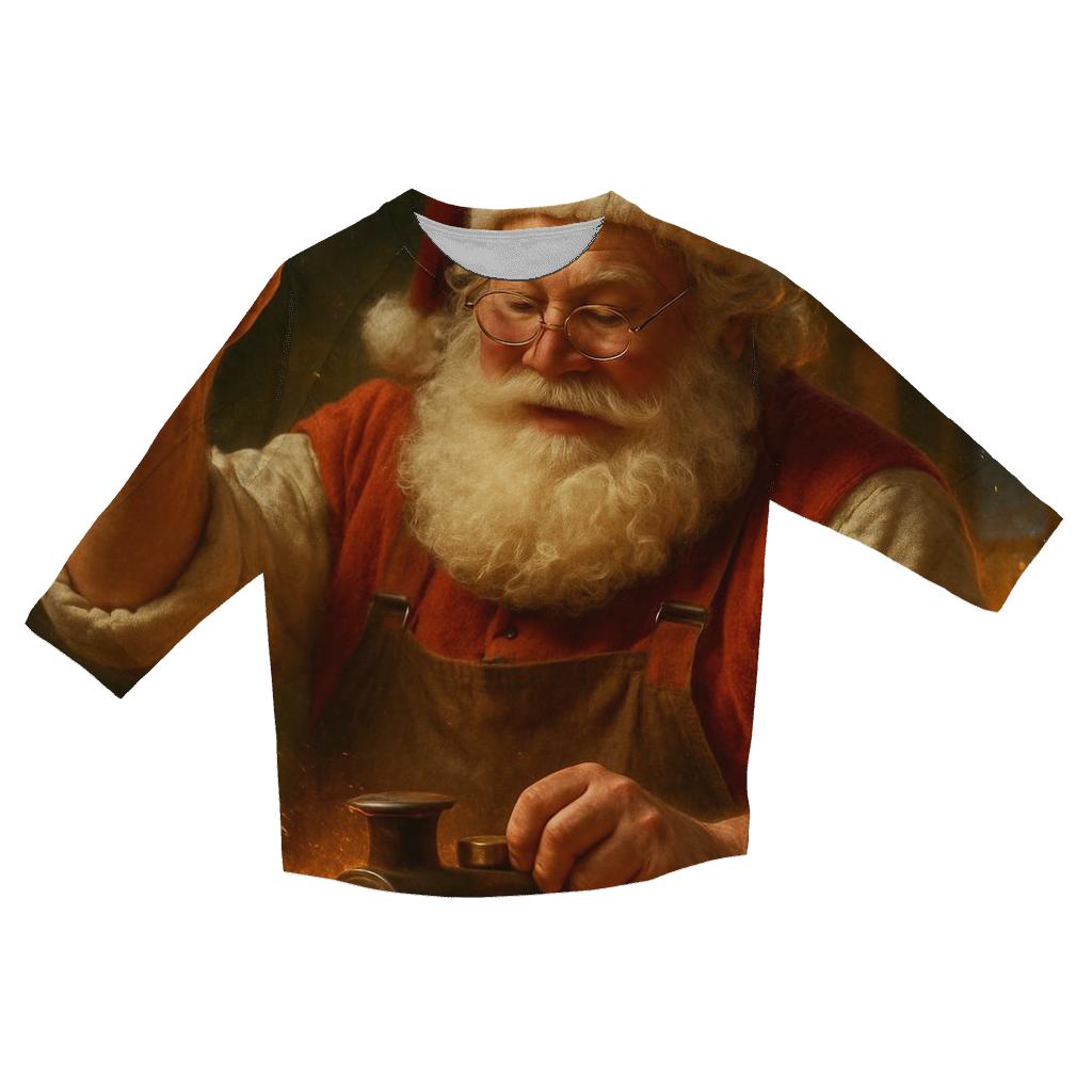 Workshop Emberlight Santa Forge printed three quarter sleeve shirts