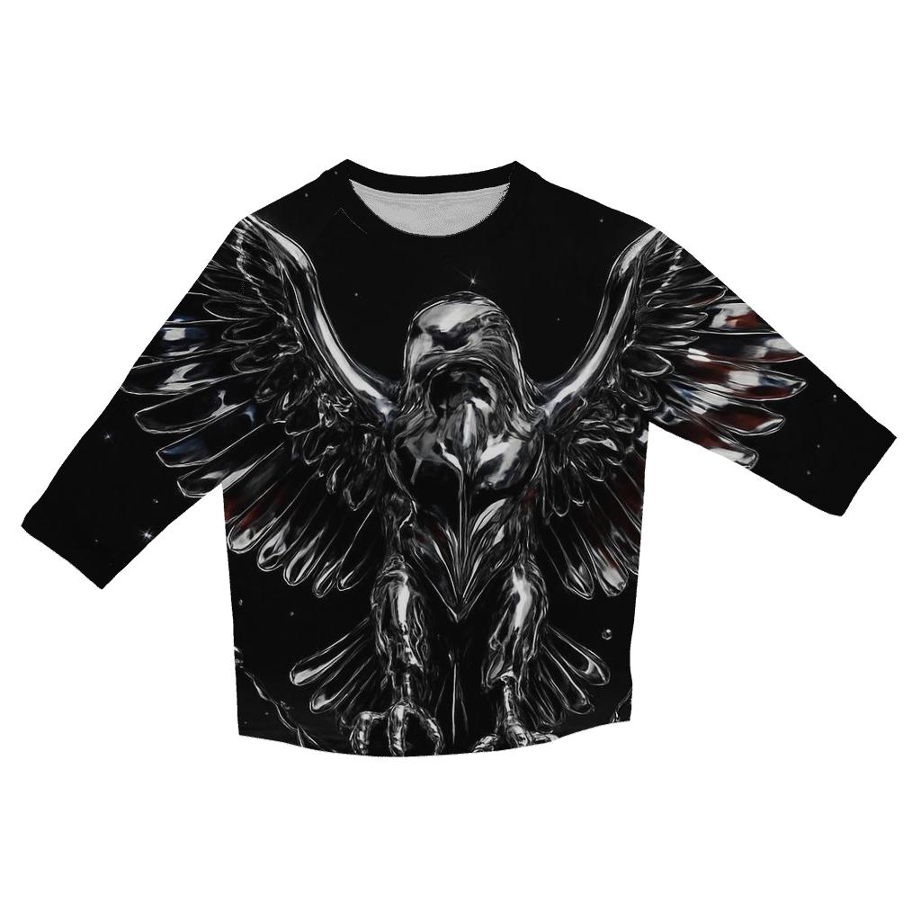 Chrome Eagle Crest With Flag Reflections fashion 3/4 sleeve shirts