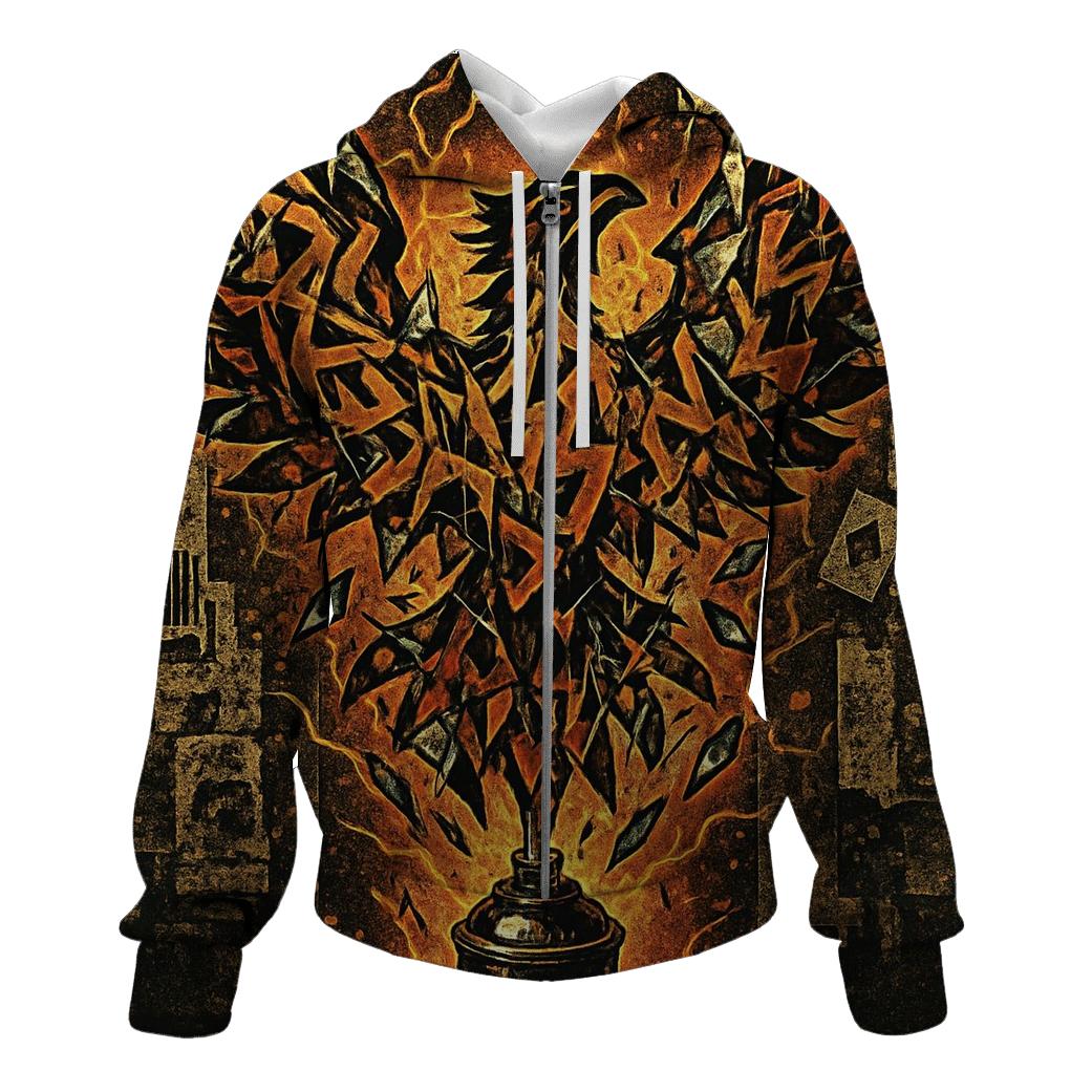 Graffiti Phoenix Of Broken Glass embroidered hoodies