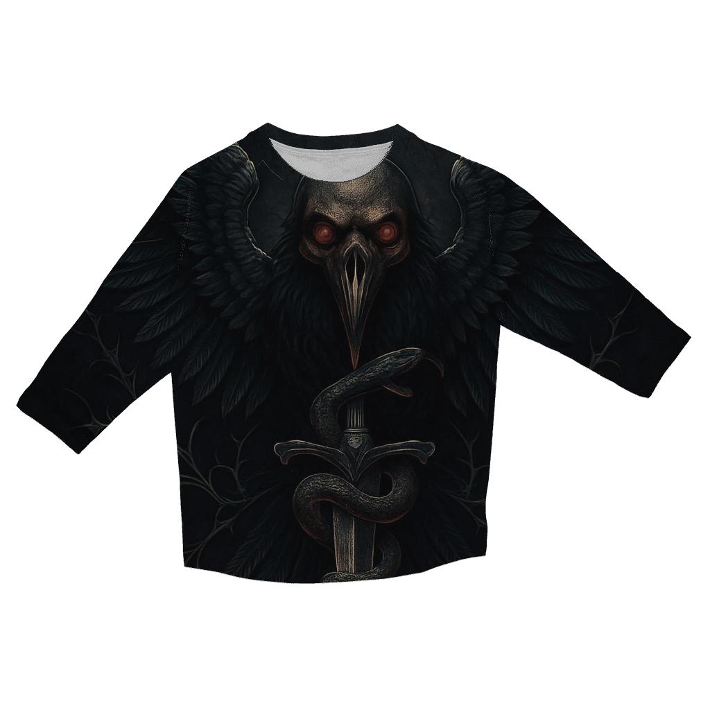 Obsidian Raven And The Dagger Moon custom 3/4 sleeve shirts