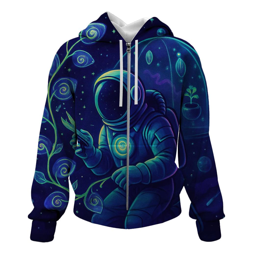 The Astral Botanist And The Nebula Greenhouse pullover hoodies