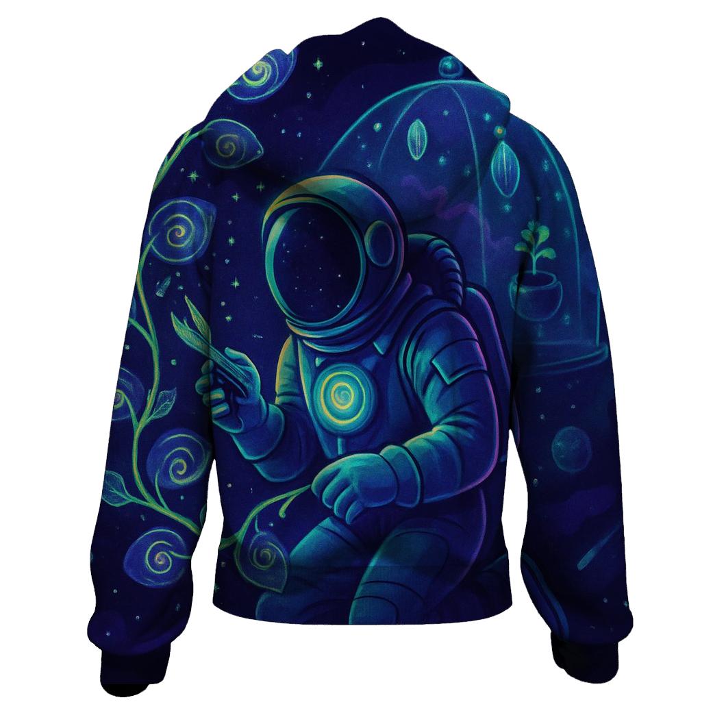 The Astral Botanist And The Nebula Greenhouse pullover hoodies