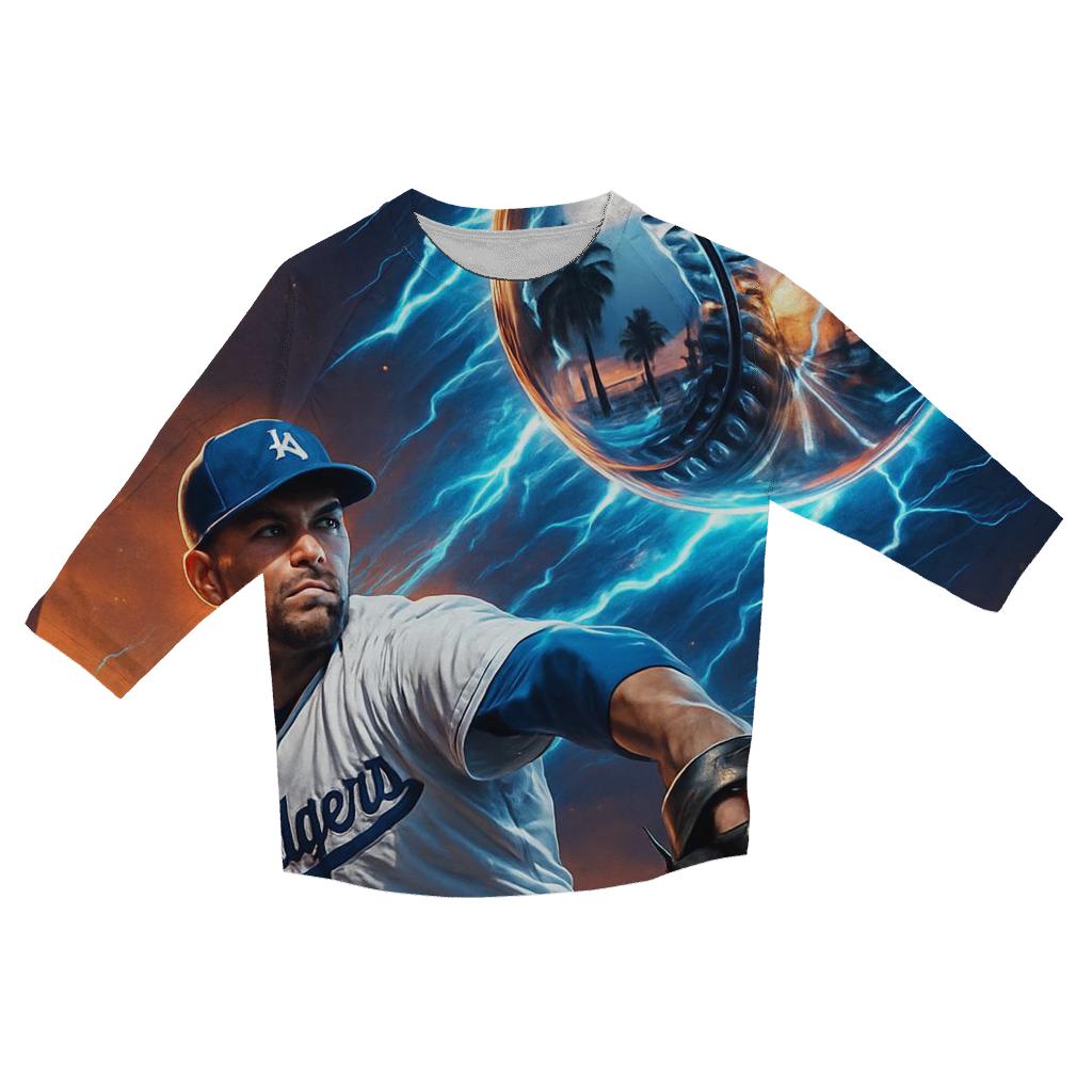 Chrome Fastball Over Sunset Boulevard casual three quarter sleeve shirts