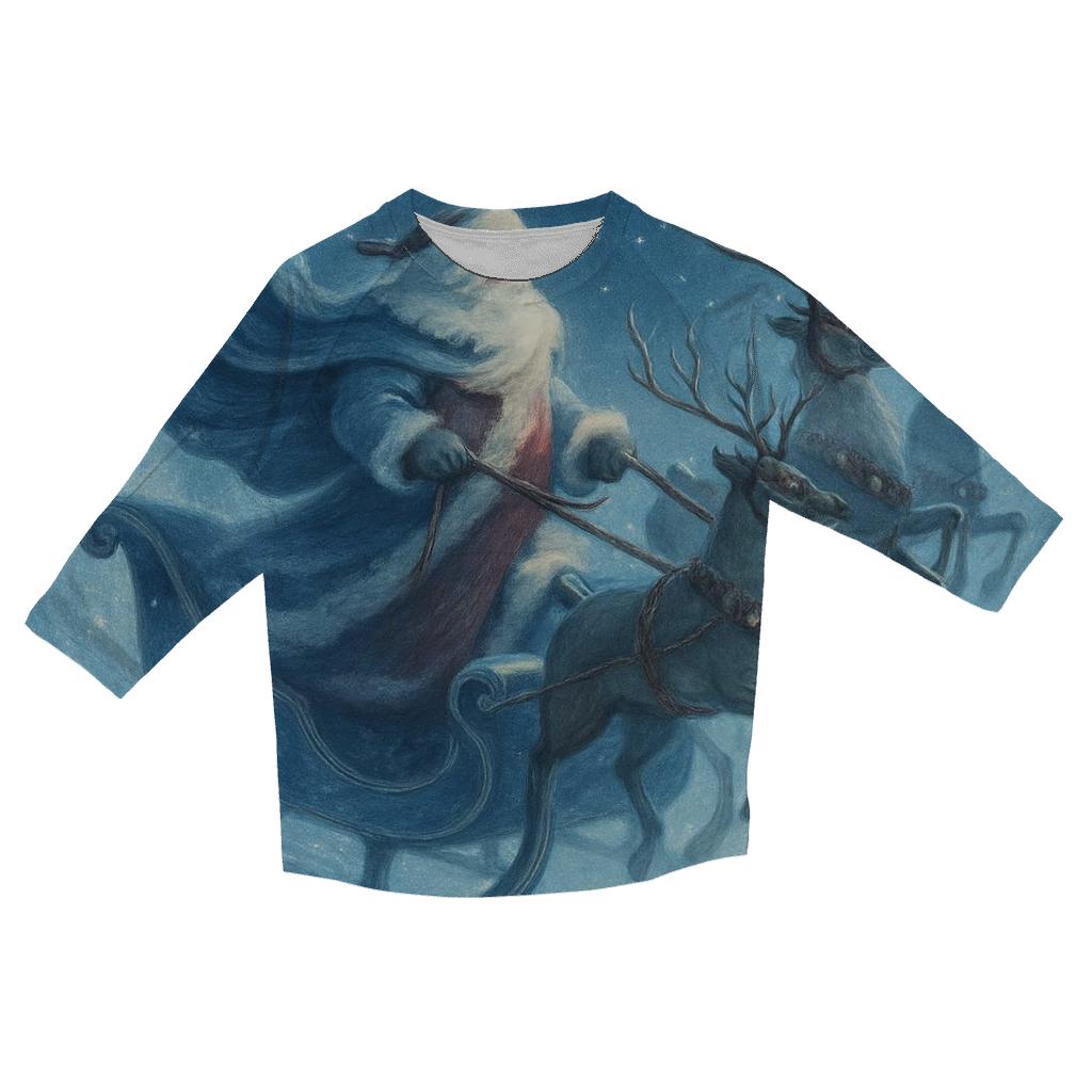 Frosted Storybook Sleigh Spiral stylish quarter sleeve tops
