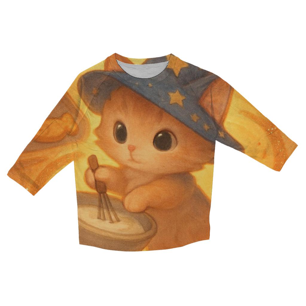 Sunrise Bakery Witch Kitten casual three quarter sleeve shirts