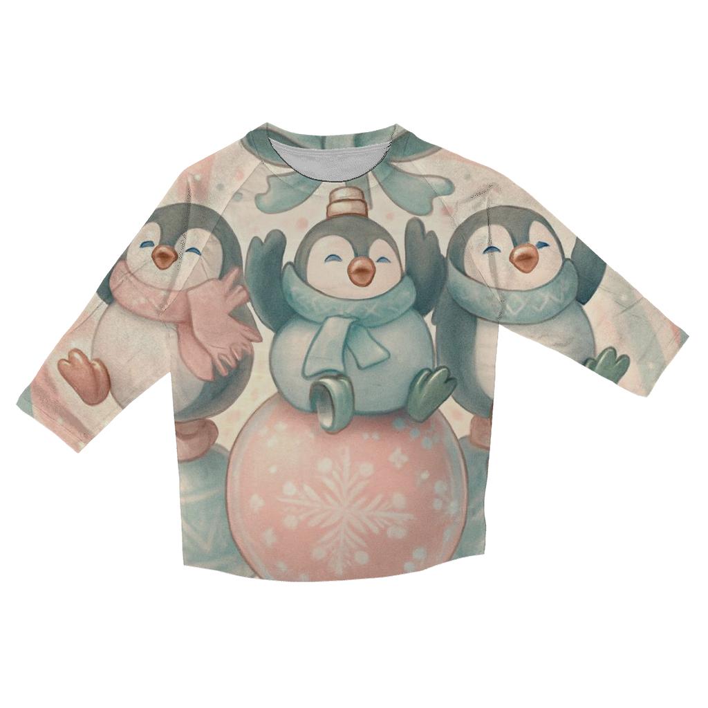 Penguin Ornament Parade Carousel custom 3/4 sleeve shirts