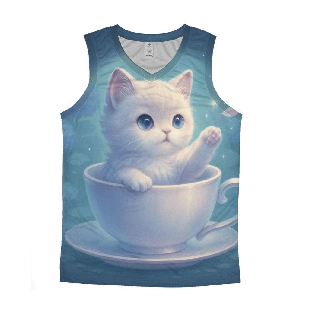 Moonlit Teacup Kitten Garden designer workout tanks