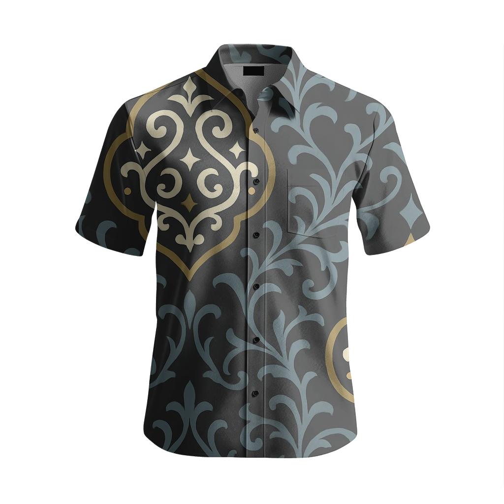 Celestial Medallion Damask Constellation Scrolls fashion embroidery shirts