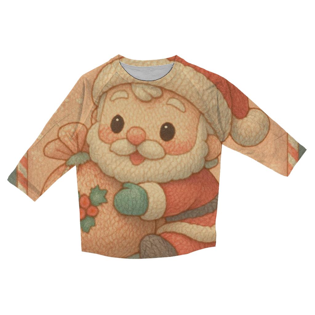 Knitted Candy Cane Santa Cozy Charm trendy 3/4 sleeve tops