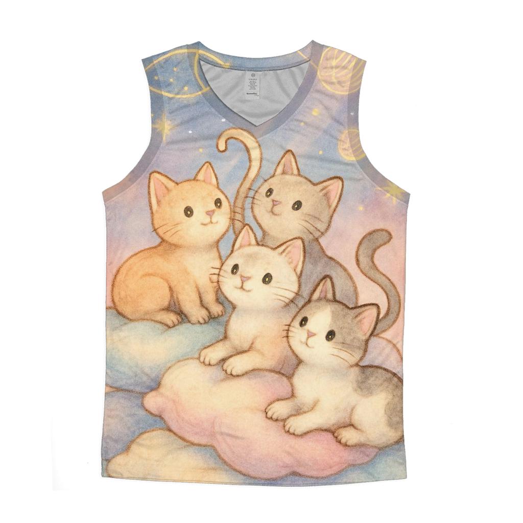 Cloud Pillow Starwatch Kittens graphic print tank tops
