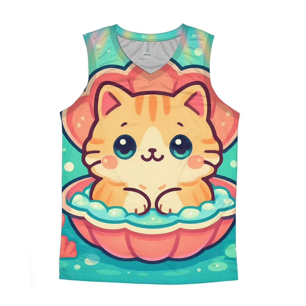 Aurora Bubble Bath Cat Spirit graphic print tank tops