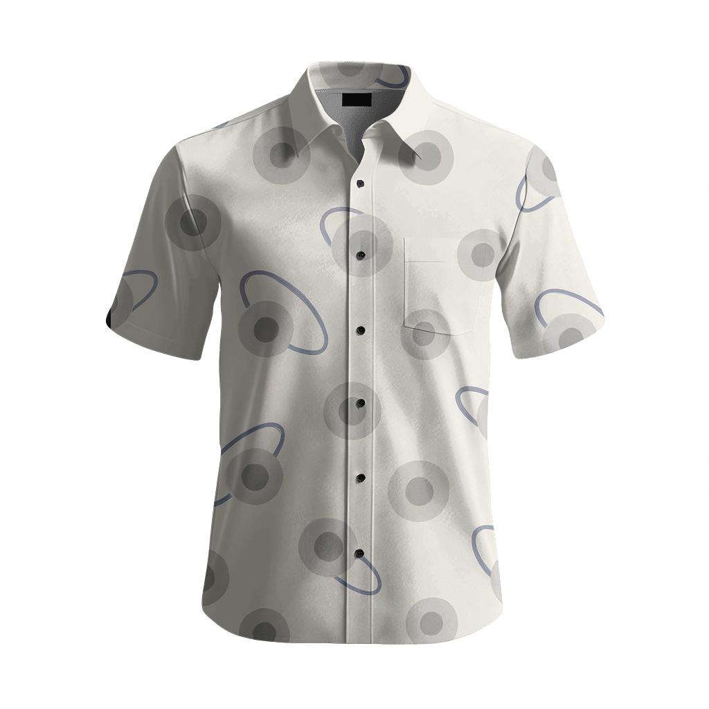 Lunar Crater Polka Scatter With Orbit Rings custom embroidered shirts