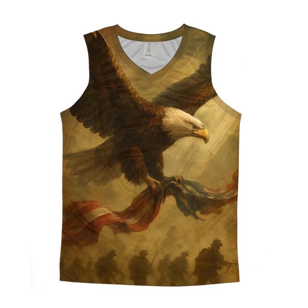 Eagle Over The Tattered Horizon sports performance tank tops
