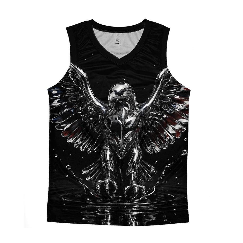 Chrome Eagle Crest With Flag Reflections designer workout tanks