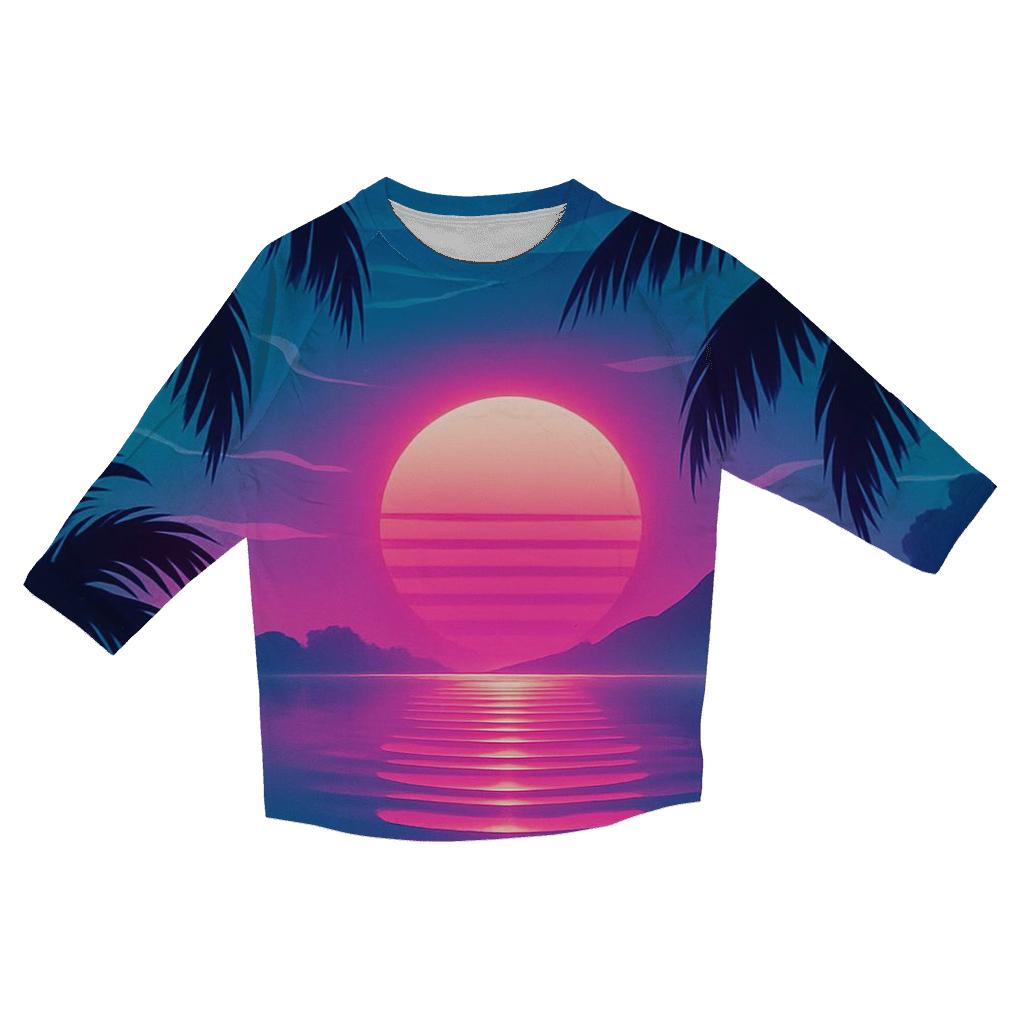 Aurora Sunset Lagoon fashion 3/4 sleeve shirts