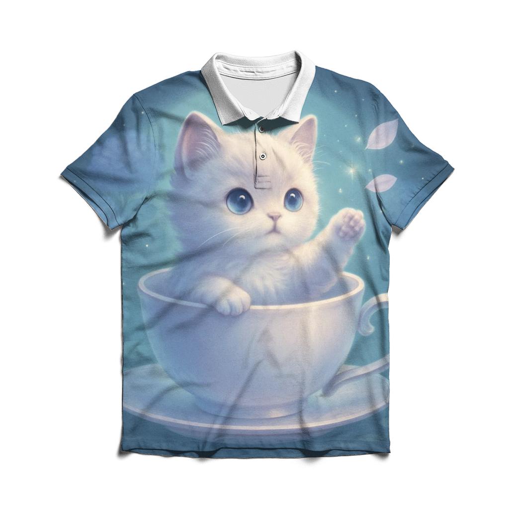 Moonlit Teacup Kitten Garden branded logo polo shirts