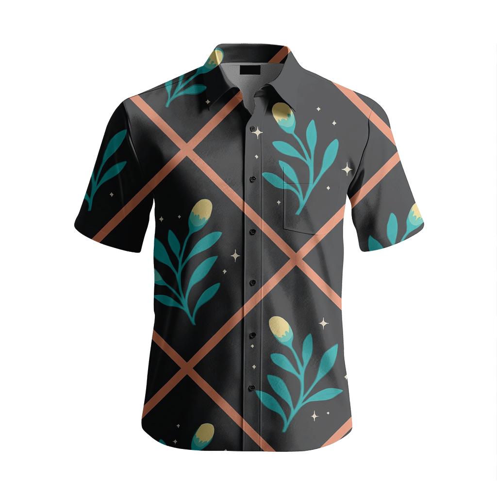 Nebula Botanical Trellis With Comet Buds branded embroidered shirts
