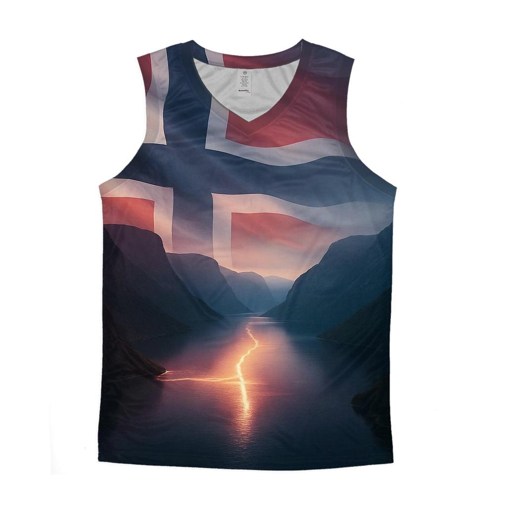 Aurora Fjord Flag Of Norway custom tank tops
