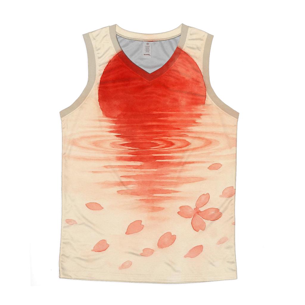 Watercolor Sakura Flag Of Japan designer workout tanks