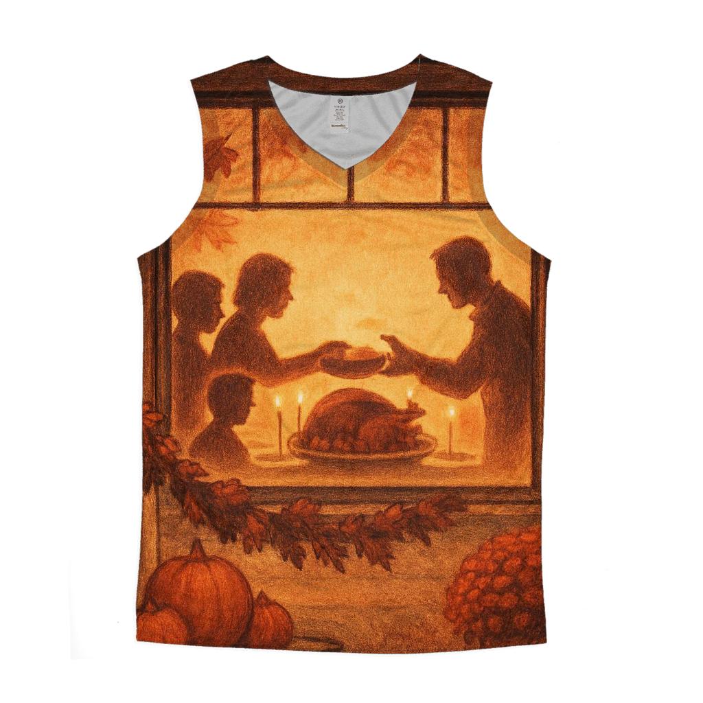 Golden Hour Family Table Through Window Glow designer workout tanks