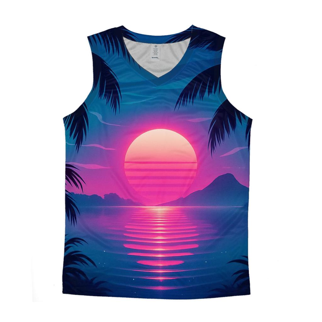 Aurora Sunset Lagoon trendy fitted tank tops