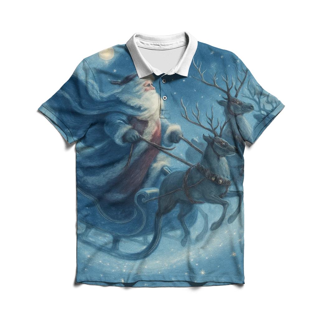 Frosted Storybook Sleigh Spiral custom polo shirts