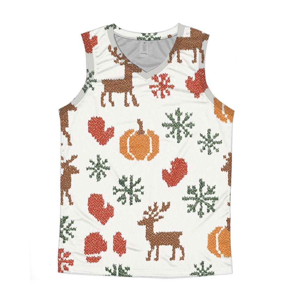 White Nordic Knit Pumpkin Snowflake Lattice stylish racerback tanks