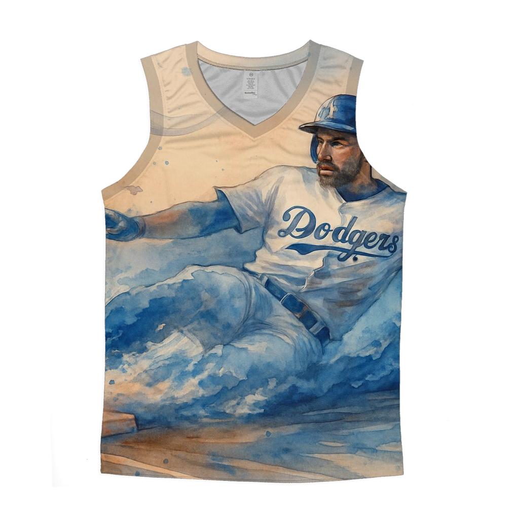 Watercolor Rally Through The Blue Haze designer workout tanks