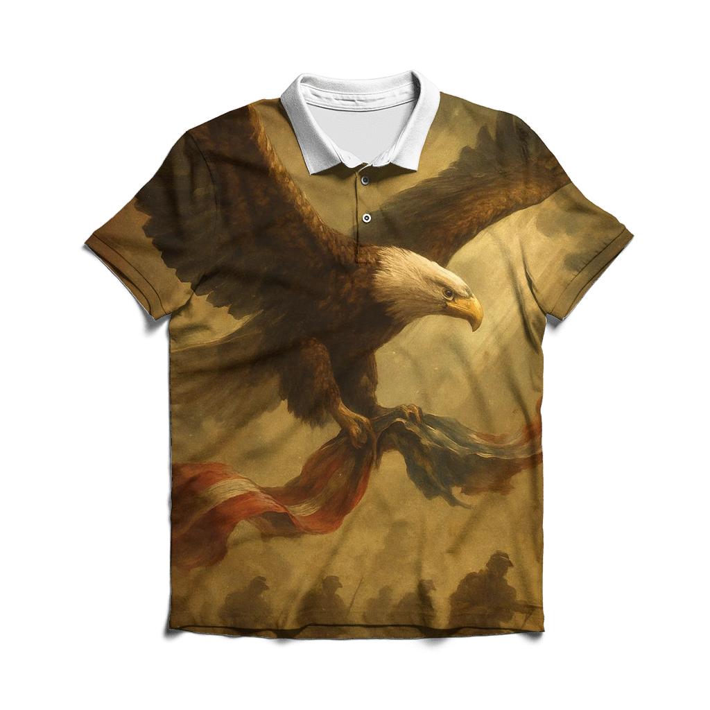 Eagle Over The Tattered Horizon custom polo shirts