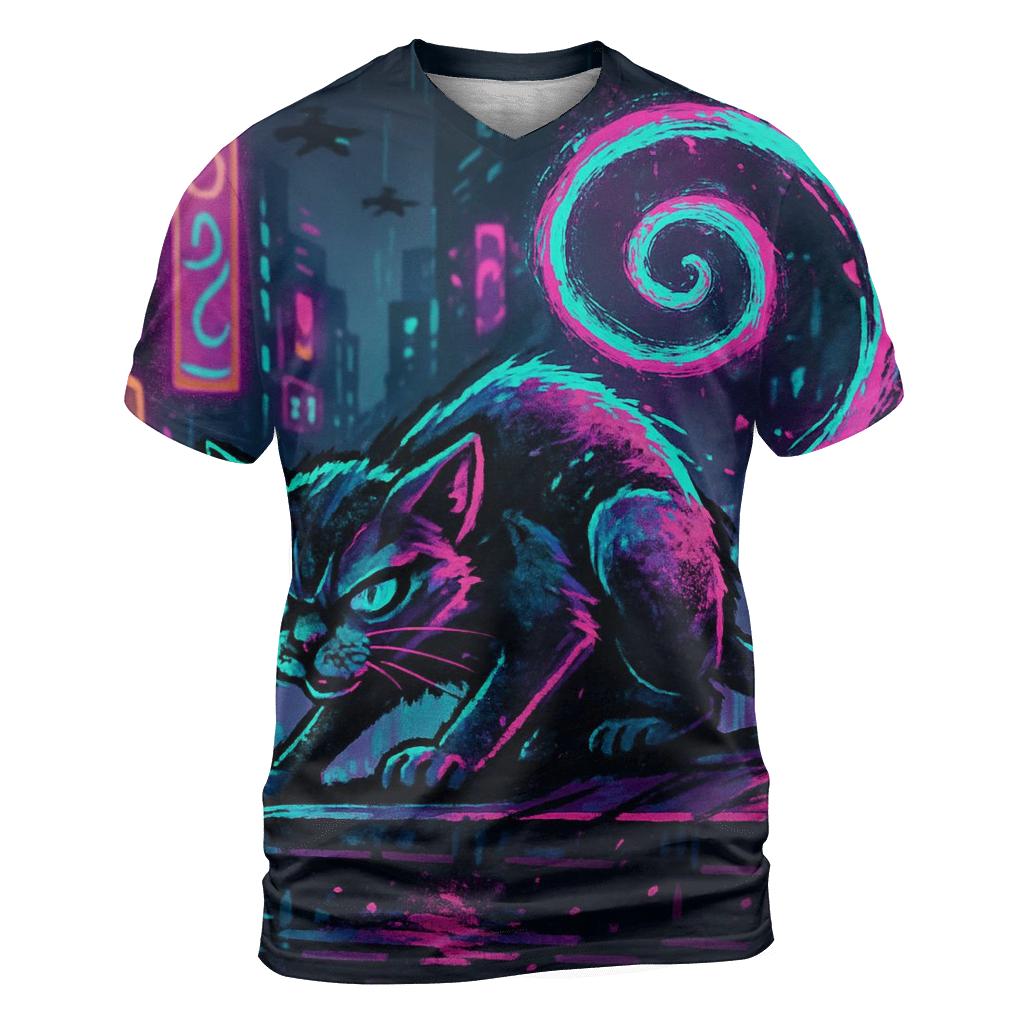 Neon Alley Coil Cat trendy printed shirt styles