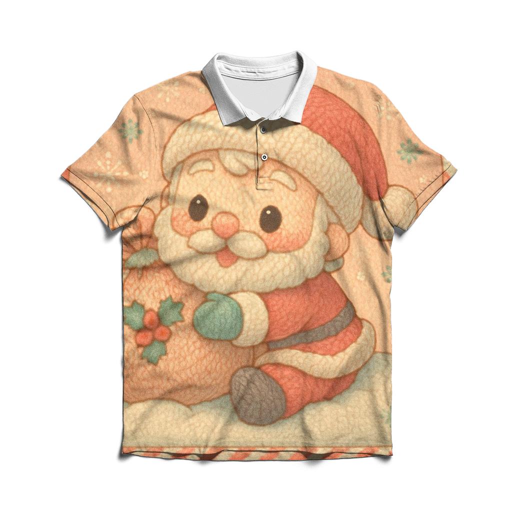 Knitted Candy Cane Santa Cozy Charm custom polo shirts