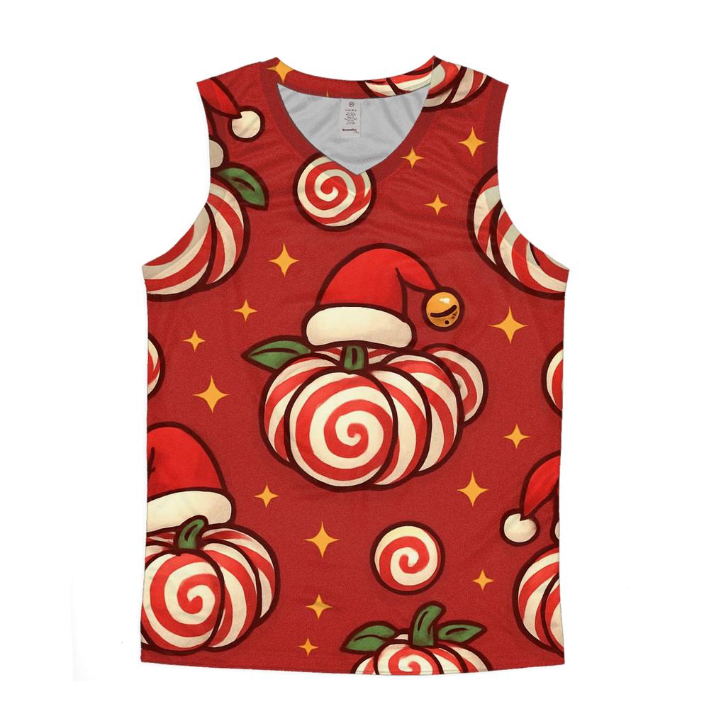 Candy Cane Spiral Pumpkins On Cranberry Field designer workout tanks