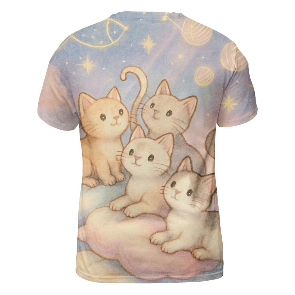 Cloud Pillow Starwatch Kittens creative print fashion shirts