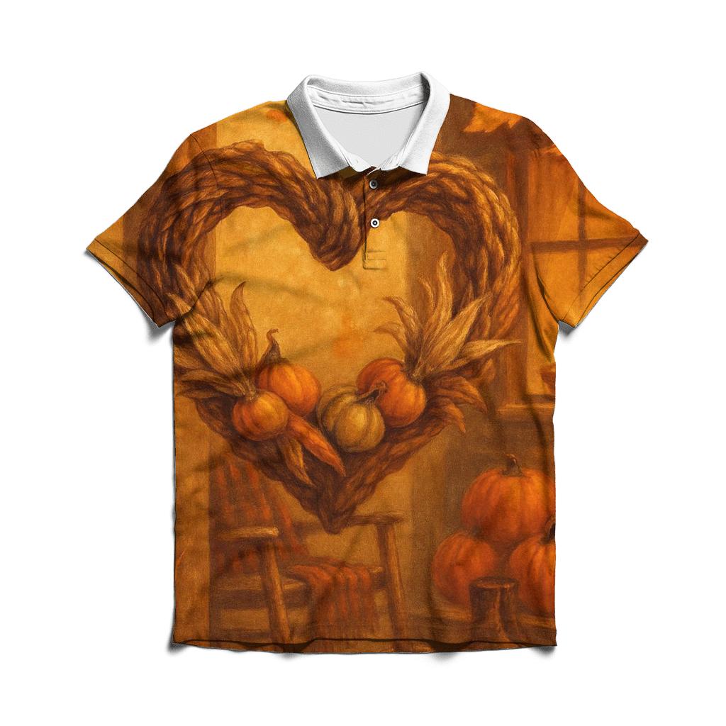 Lanternlit Harvest Porch Welcome stylish collar polo tees