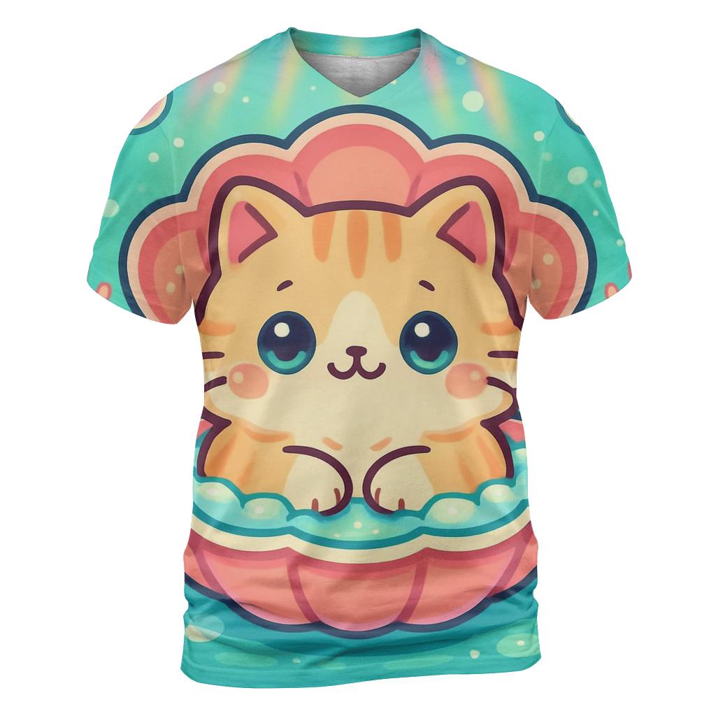 Aurora Bubble Bath Cat Spirit designer pattern shirts