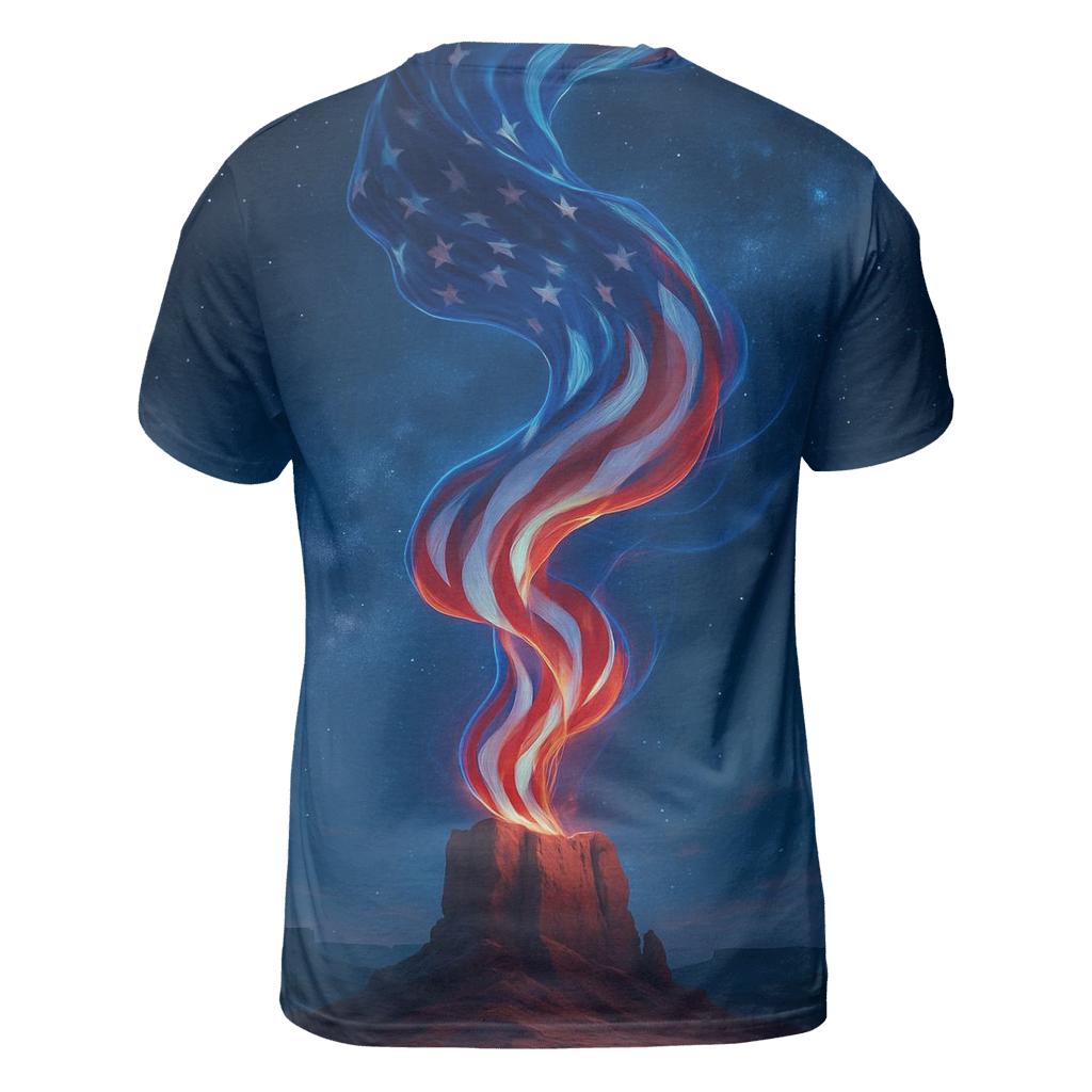 Aurora Stripes Over Desert Monolith custom all-over print shirts